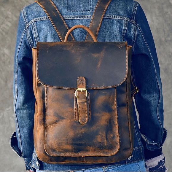 Leather laptop backpack “Eiken” - Picture 8 of 9